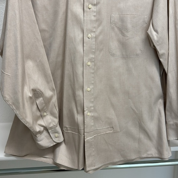 Lord & Taylor Made in USA 100% Cotton Pinpoint Men’s 18- 34/35‎ Long Sleeve Tan - Picture 3 of 11